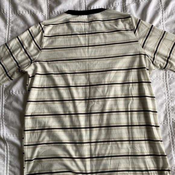 Black, white and tan striped long sleeve tee - Picture 3 of 3